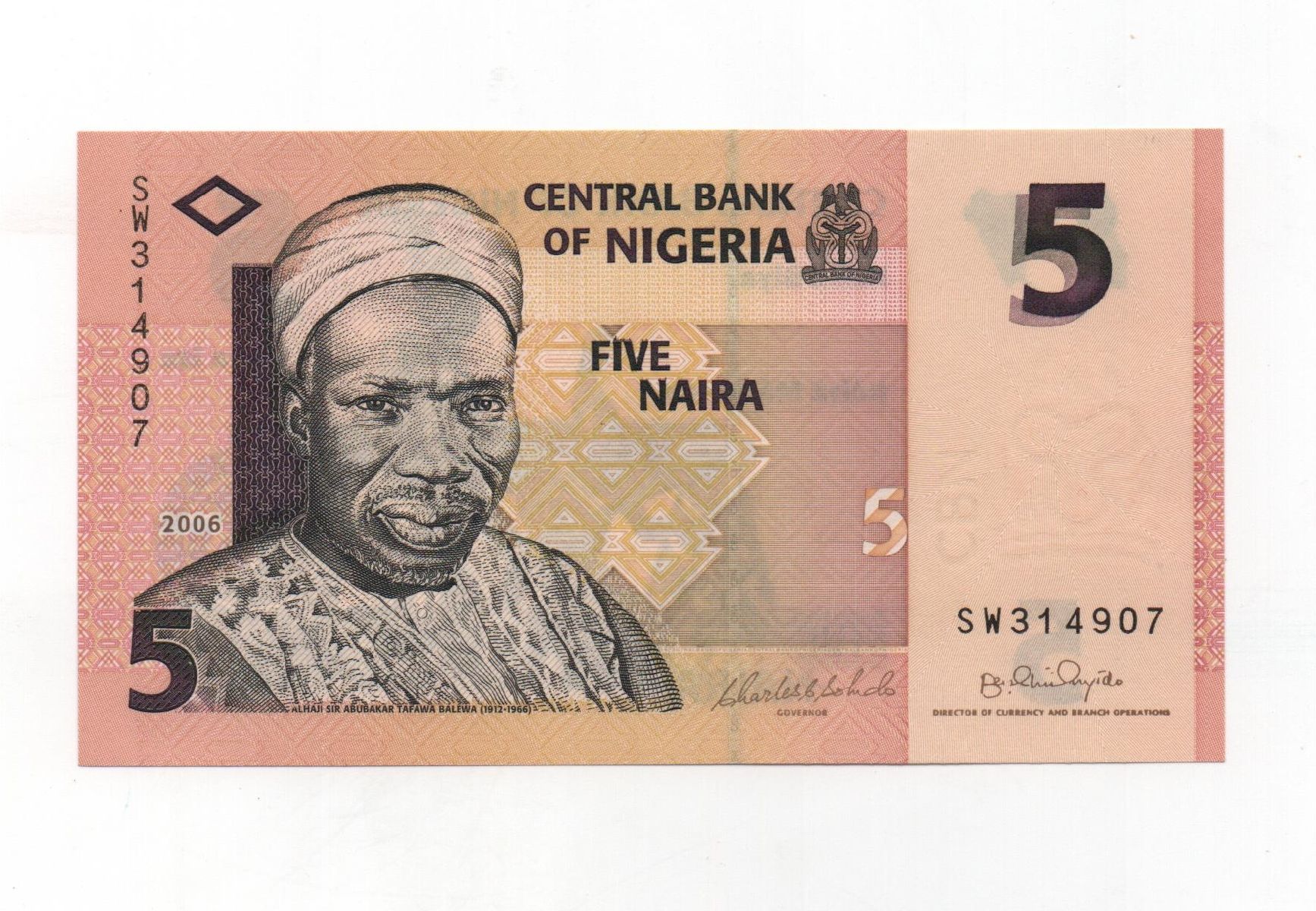 NIGERIA DEL AÑO 2006 DE 5 NAIRA 